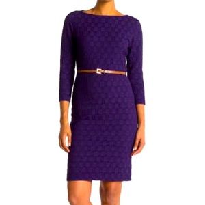 Beautiful Vibrant Purple Sharagano Sweater Dress